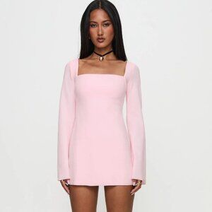 Princess Polly Bombshell Long Sleeve Mini Dress Pink